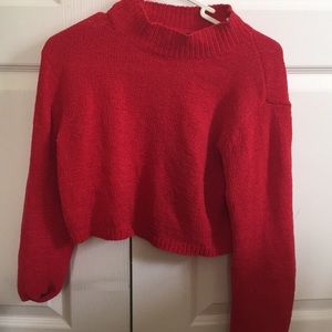 Cropped red sweater